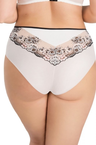 Figi z tiulem i koronką Gorsenia Black and White 841 białe – ujęcie 2