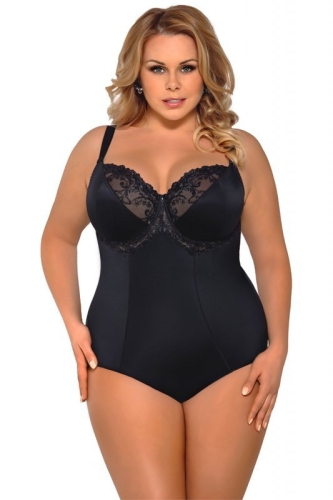 Body modelujące z haftem Gorsenia Gala 356 czarne