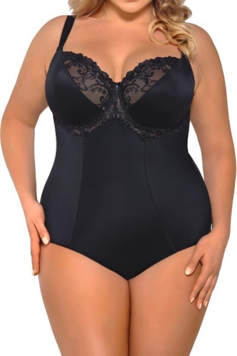 Body modelujące z haftem Gorsenia Gala 356 czarne – ujęcie 2
