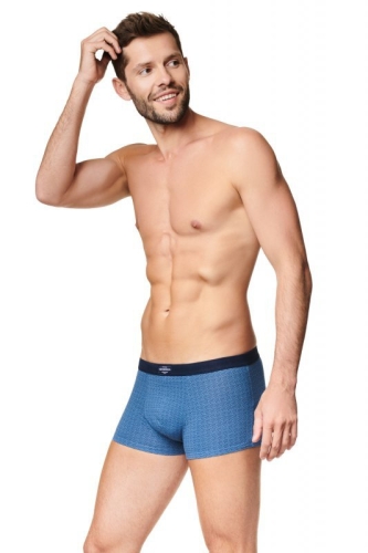 Bokserki męskie bawełniane Esotiq-Henderson Mesh 39333 55X niebieskie