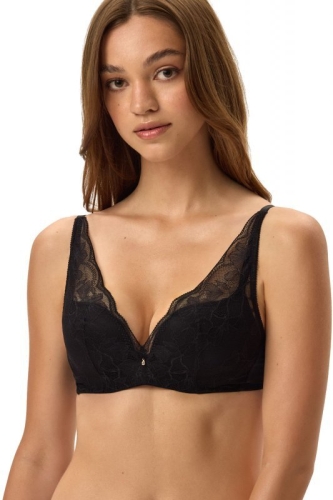 Biustonosz push-up koronkowy Esotiq-Henderson Fabbie 42143 czarny