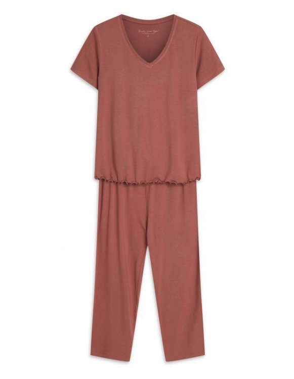 Piżama damska spodnie 3/4 Esotiq-Henderson Noves 43023 mauve – ujęcie 6