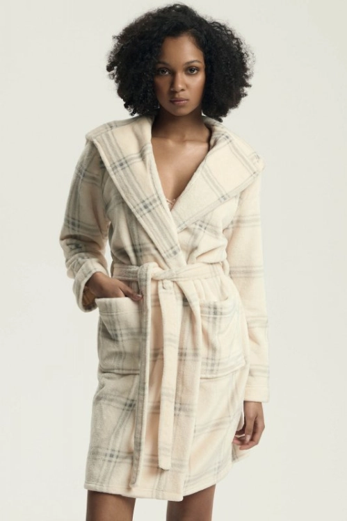Szlafrok damski Esotiq-Henderson Danna 43596 ecru – ujęcie 5