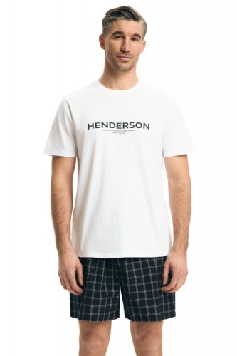 Piżama męska krótkie spodenki Esotiq-Henderson Nori 43453 biała