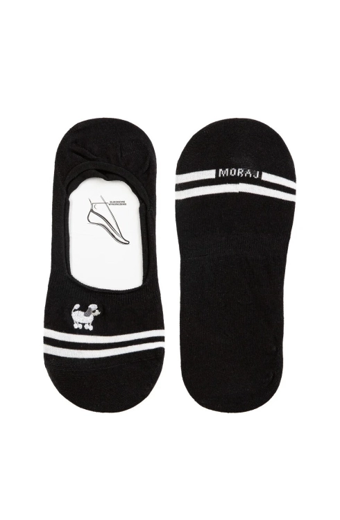 Baleriny damskie bawełniane Moraj CDB201-008 w paski z haftem pieska – ujęcie 3