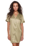 Koszula nocna satynowa koronkowa LingaDore 6801PD olive