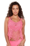 Top plażowy ażurowy LingaDore 7223 hot pink