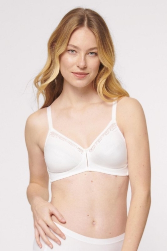 Biustonosz miękki bez fiszbin Triumph Cotton Beauty N biały – ujęcie 2