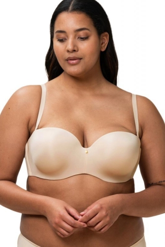 Biustonosz bardotka usztywniany Triumph Body Make-Up WDP beżowy