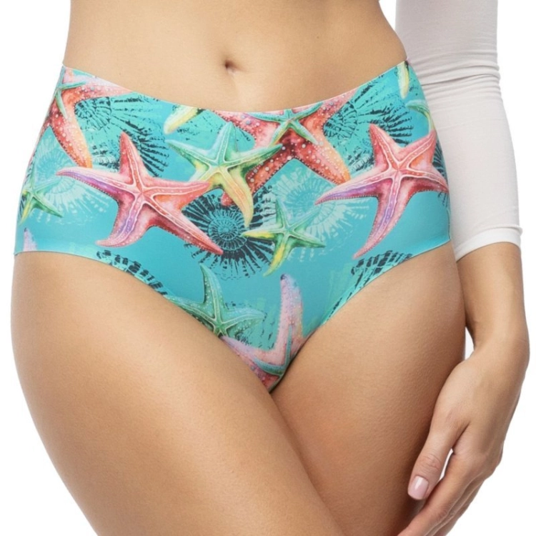 Bezszwowe figi z wysokim stanem Julimex Sea Stars Simple Maxi – ujęcie 2