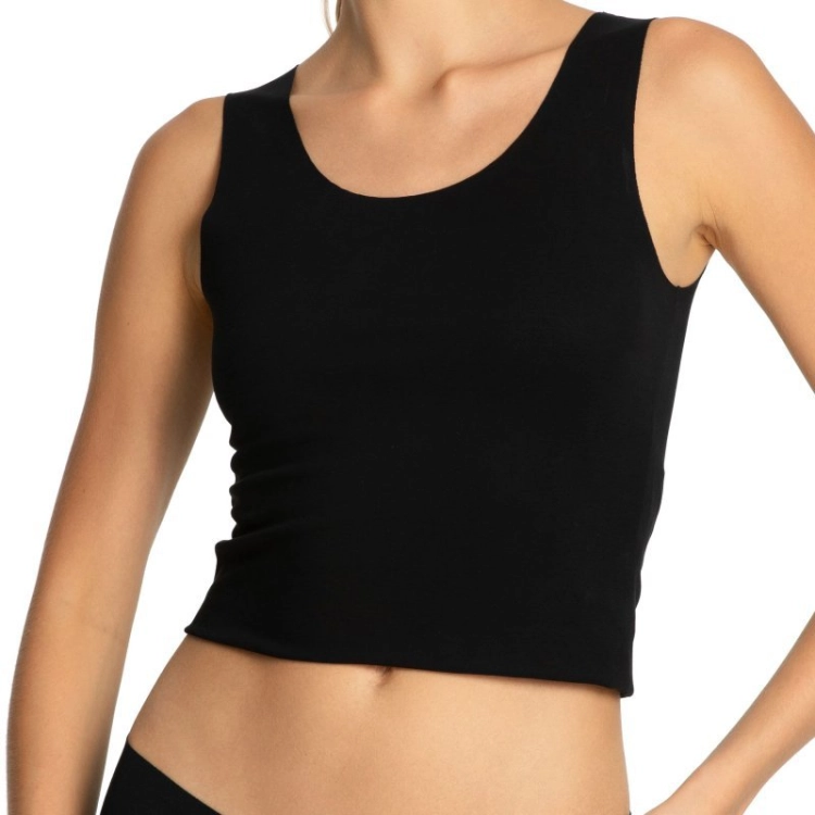 Bawełniana koszulka tank top Julimex Cotton Mood czarna – ujęcie 2