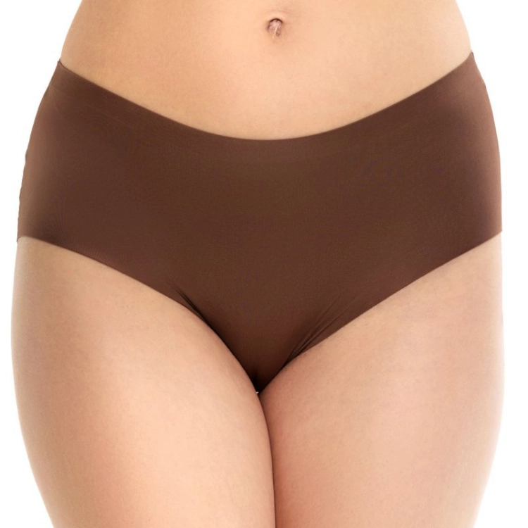 Bezszwowe figi midi Julimex Chocolate brązowe – ujęcie 2