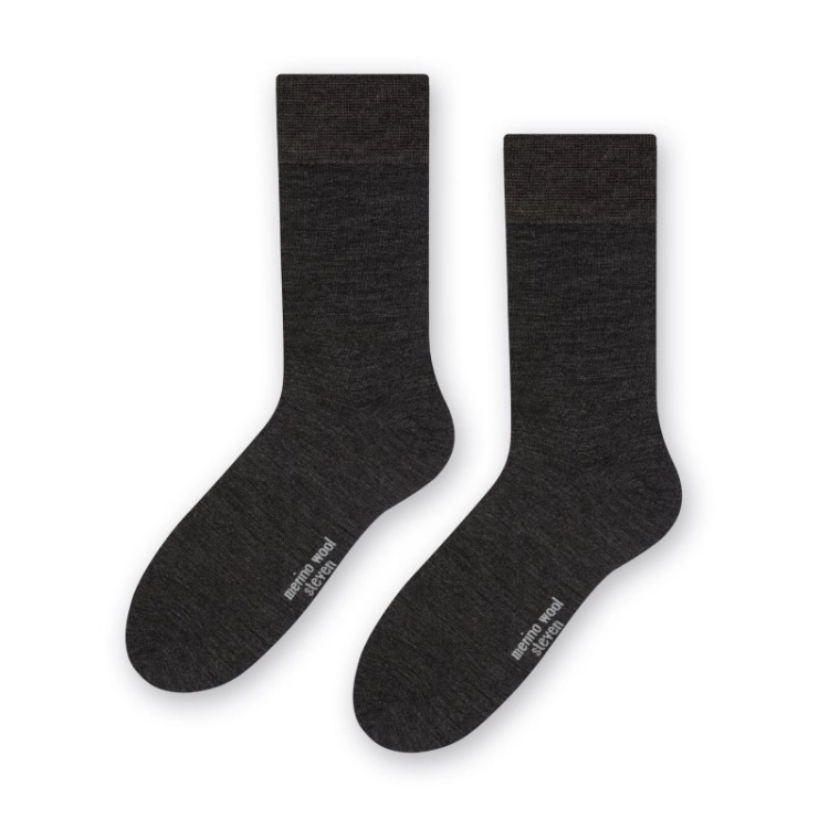 Steven Skarpety garniturowe merino wool 130 melanż szary – ujęcie 2
