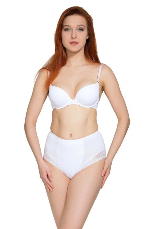 Figi lekko modelujące z koronką Mitex Ela białe – ujęcie 7