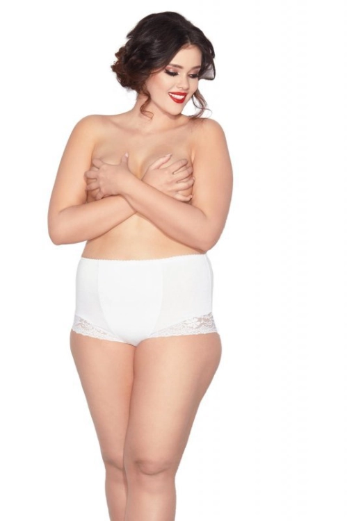 Figi lekko modelujące z koronką Mitex Ela białe - widok modelu w galerii, ujęcie 11