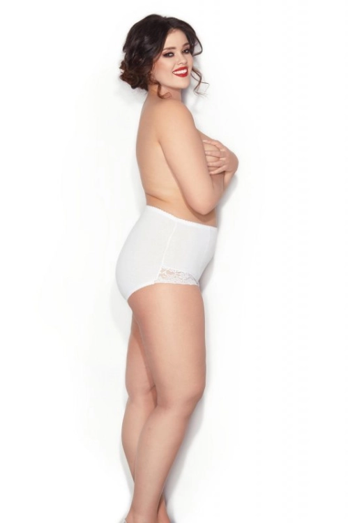 Figi lekko modelujące plus size Mitex Ela białe - widok modelu w galerii, ujęcie 11
