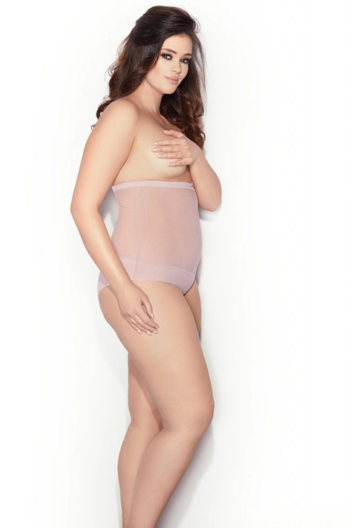 Figi mocno wyszczuplające plus size Mitex Glam różowe – ujęcie 4