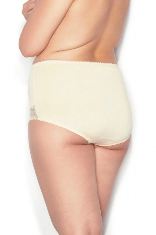 Figi lekko modelujące z koronką plus size Mitex Ela beżowe - ujęcie produktu w galerii numer 9