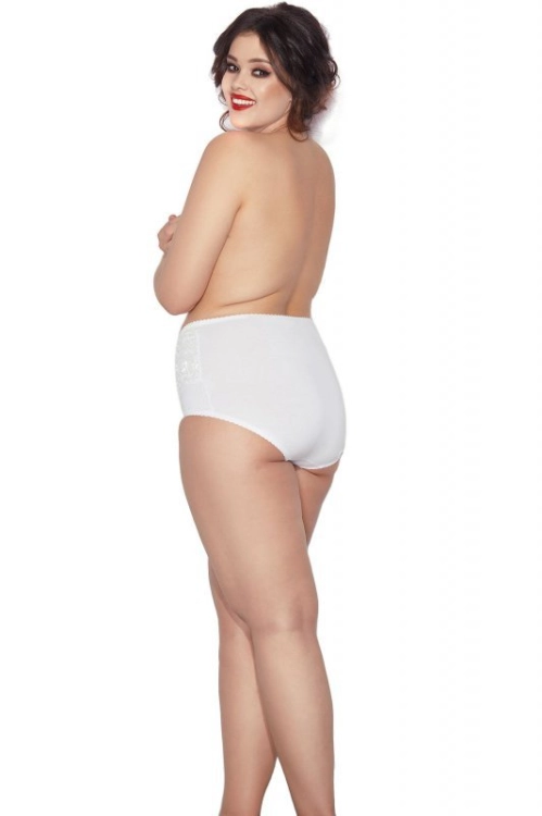 Figi modelujące z koronką plus size Mitex Ala białe – ujęcie 3