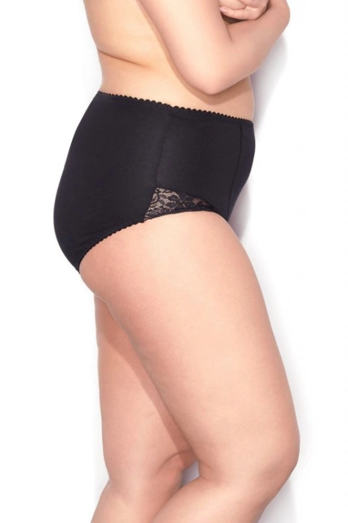 Figi lekko modelujące z koronką plus size Mitex Ela czarne – ujęcie 3