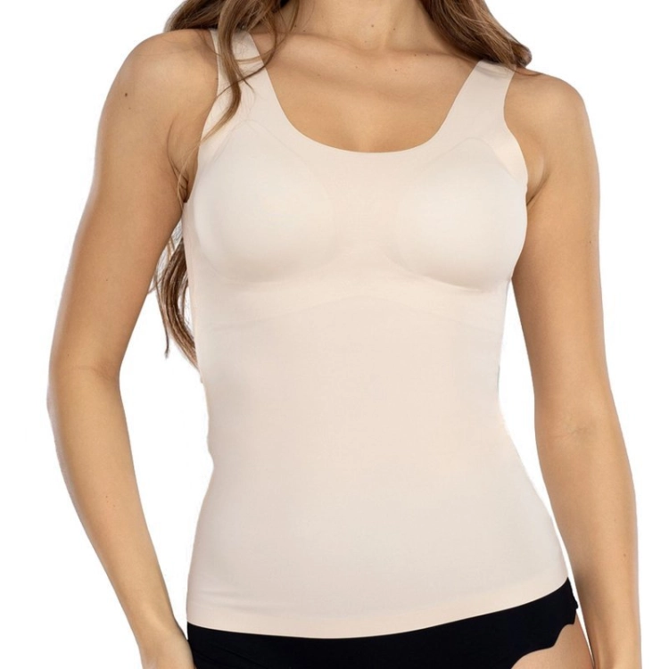 Koszulka modelująca z biustonoszem Mitex Feel Good Top beżowa – ujęcie 2