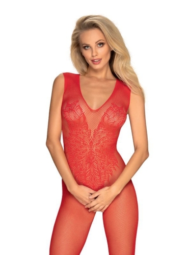 Bodystocking z otwartym krokiem Obsessive N112 czerwone - zdjęcie główne produktu