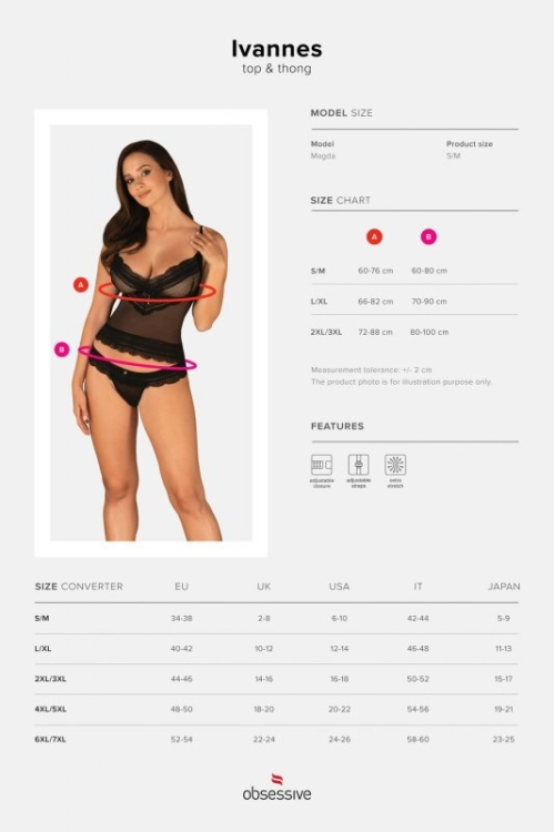 Top ze stringami Obsessive Ivannes czarny – ujęcie 5