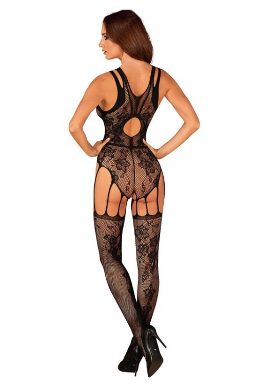 Bodystocking z otwartym krokiem Obsessive F239 czarny – ujęcie 2