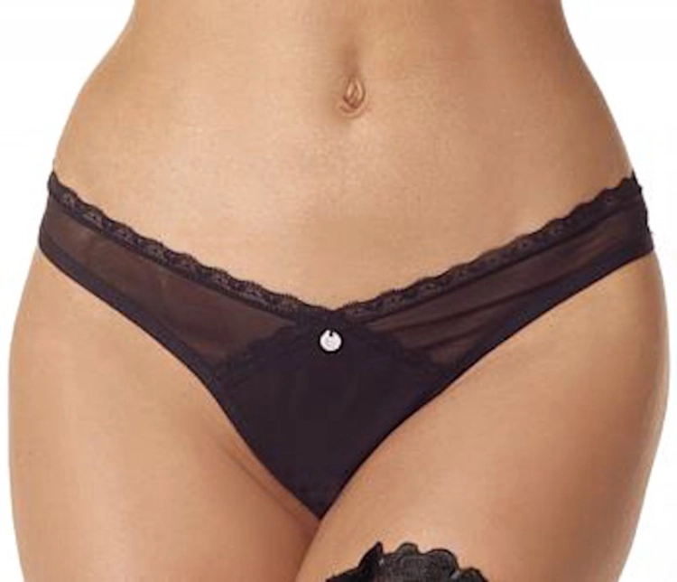 Otwarte stringi Obsessive Latinesa czarne – ujęcie 7