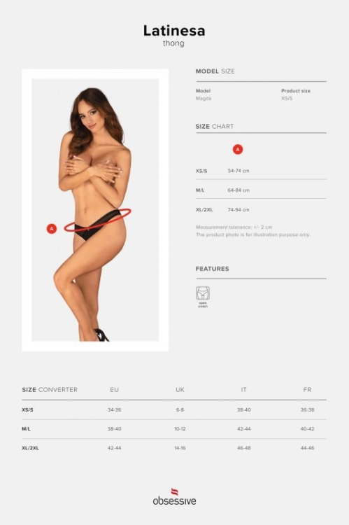 Otwarte stringi Obsessive Latinesa czarne - widok modelu w galerii, ujęcie 11