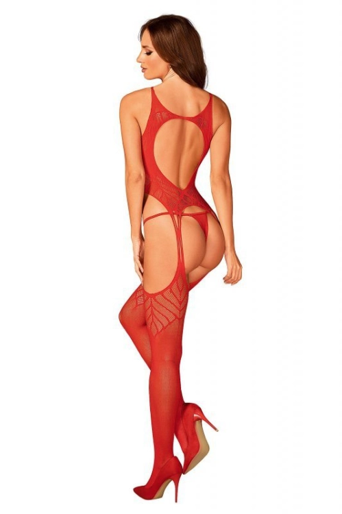 Bodystocking Obsessive N122 czerwone – ujęcie 6