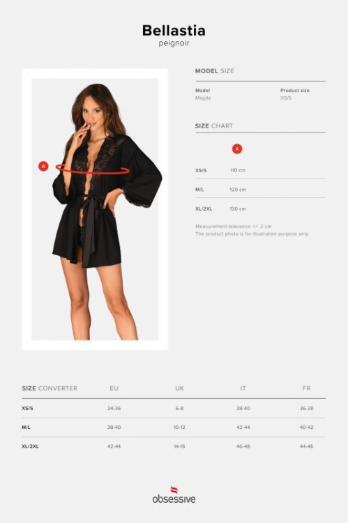 Peniuar Obsessive Bellastia czarny – ujęcie 5