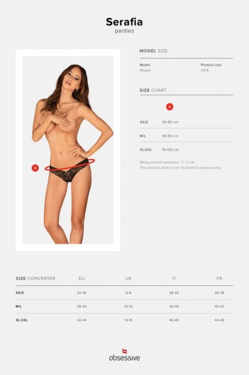 Figi koronkowe Obsessive Serafia czarne - ujęcie produktu w galerii numer 9