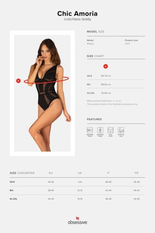 Body otwarte Obsessive Chic Amoria czarne – ujęcie 7