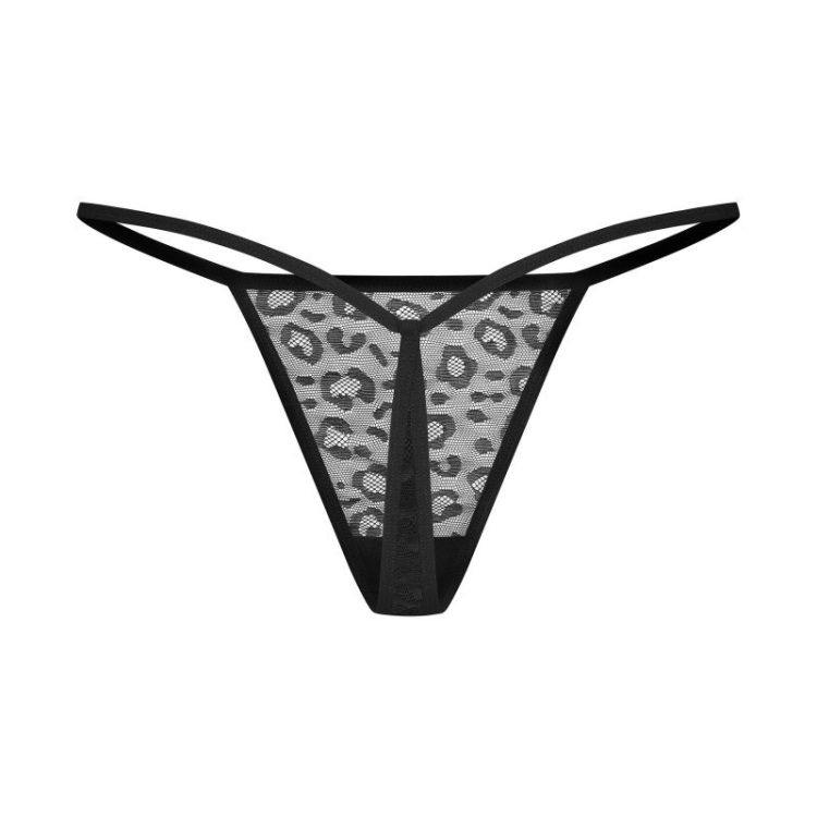 Stringi z otwartym krokiem Obsessive Clara czarne 2-pak – ujęcie 4