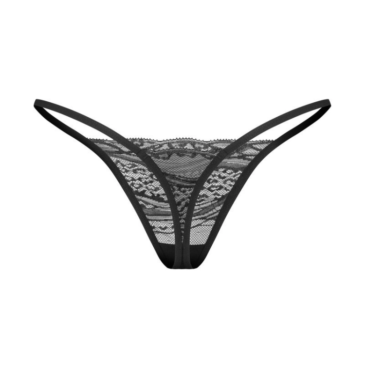 Stringi z otwartym krokiem Obsessive Clara czarne 2-pak - widok modelu w galerii, ujęcie 11