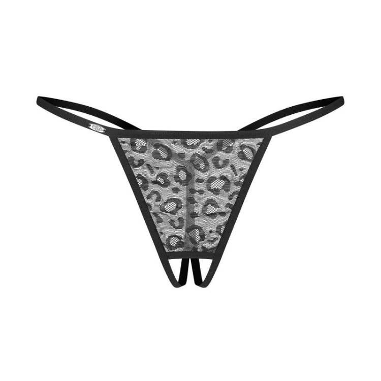 Stringi z otwartym krokiem Obsessive Bianca czarne 2-pak - fotografia modelu numer 13