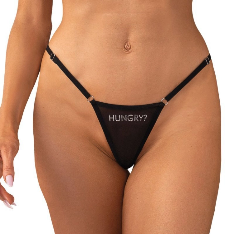 Figi stringi Obsessive Violami Hungry czarne – ujęcie 2