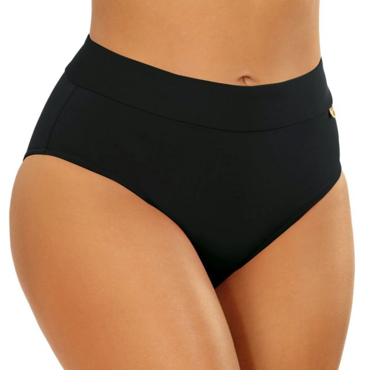 Figi kąpielowe z wysokim stanem Self Lady 8 czarne – ujęcie 2
