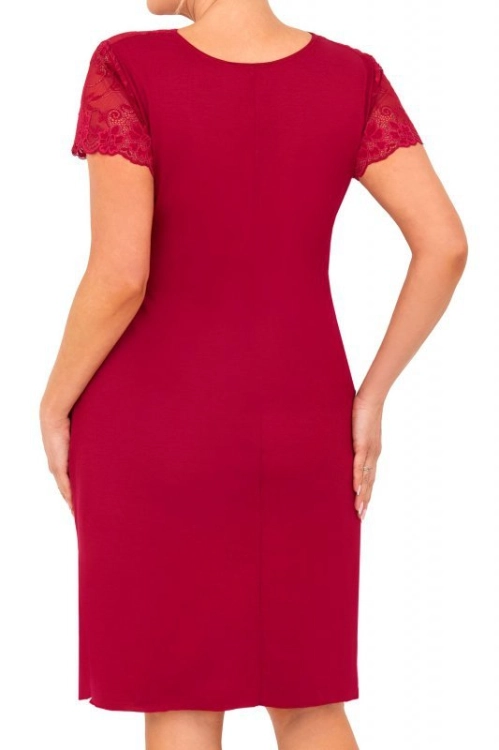 Wiskozowa koszula nocna plus size Donna Livia burgund – ujęcie 5