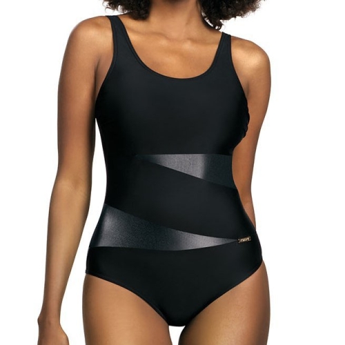 Jednoczęściowy sportowy strój kąpielowy modelujący Self Fashion Sport S36 23 czarny – ujęcie 2