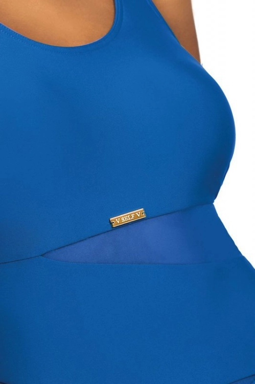 Jednoczęściowy sportowy strój kąpielowy push-up Self Fashion Sport S36 29 niebieski - prezentacja modelu, ujęcie 7