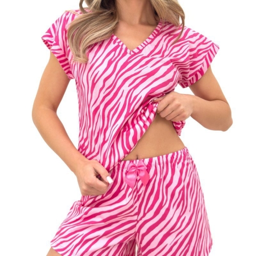 Bawełniana piżama damska w zwierzęcy wzór Donna Zebra Short – ujęcie 2