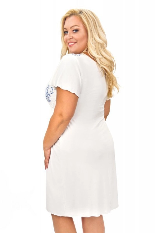 Wiskozowa koszula nocna z koronką Donna Angela kremowa - fotografia modelu numer 13