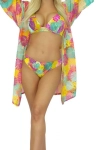 Szlafrok plażowy w roślinny wzór Self Pareo 11 D80SZ 27 wielokolorowy