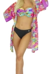 Szlafrok plażowy w roślinny wzór Self Pareo 11 D80SZ 32 wielokolorowy