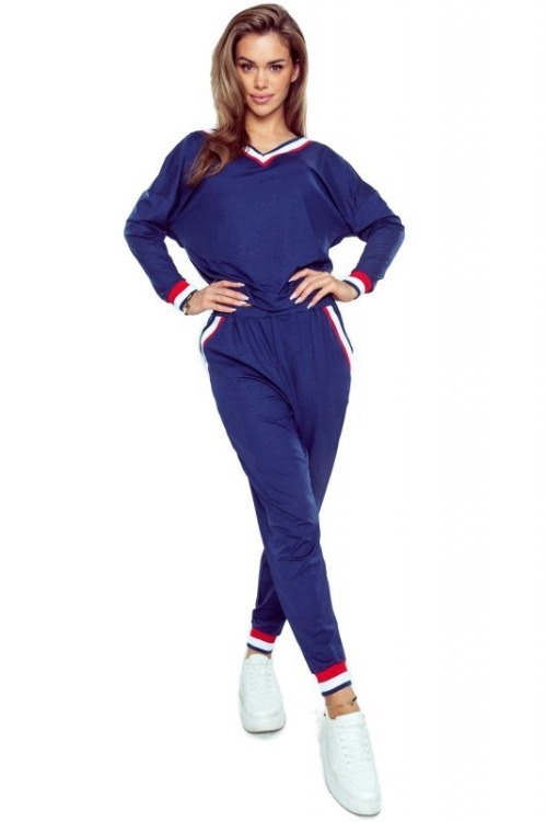 Dres damski homewear z długimi spodniami Eldar Fanny granatowy – ujęcie 3