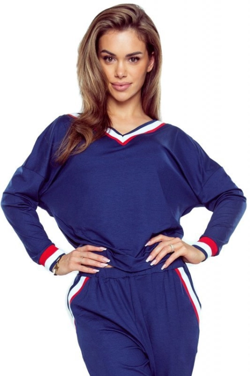 Dres damski homewear z długimi spodniami Eldar Fanny granatowy – ujęcie 4