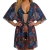 Ażurowe kimono plażowe z wiązaniem Self DP10P 53 granatowe – ujęcie 2