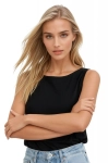 Koszulka damska bawełniana z dekoltem w łódkę Eldar Jakina czarna